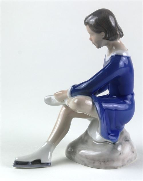 Bing and Grondahl Skating Girl Porcelain Figure