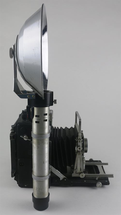 Graflex Speed Graphic Camera with Flash and Case, c. 1950