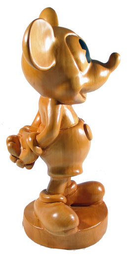 Large Wood Mickey Mouse Sculpture