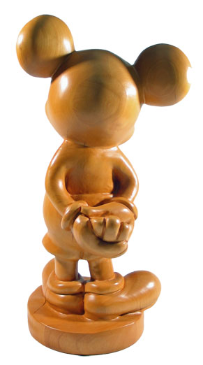 Large Wood Mickey Mouse Sculpture